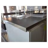 Long Office Filing Cabinet with Stainless Steel Top and Multiple Drawers