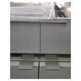 Long Office Filing Cabinet with Stainless Steel Top and Multiple Drawers