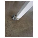 White Rolling Work Table with Casters and Cable Management Ports