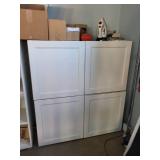Set of 2 White Storage Cabinets with Paneled Doors