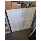 Set of 2 White Storage Cabinets with Paneled Doors