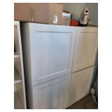 Set of 2 White Storage Cabinets with Paneled Doors