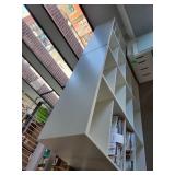 Two White Multi-Shelf Office Storage Bookcase Units