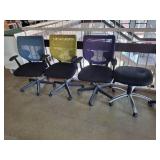 Set of 4 Mesh Back Office Chairs with Adjustable Armrests