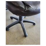Used Brown Faux Leather Office Chair with Adjustable Armrests