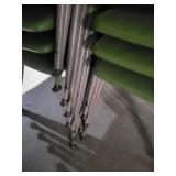 Set of 12 Vintage Green Stackable Metal and Plastic Chairs