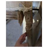 Set of 5 Distressed Upholstered Side Chairs with Carved Wood Frame