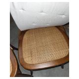 Pair of Cross Back Wooden Dining Chairs with Woven Seats