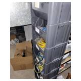 Tall Stackable Plastic Storage Bin Tower with Labels