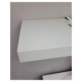 Set of 2 White Floating Wall Shelves