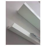 Set of 2 White Floating Wall Shelves