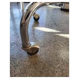 Adjustable Rolling Stool with Black Vinyl Seat and Chrome Base