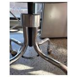 Adjustable Rolling Stool with Black Vinyl Seat and Chrome Base