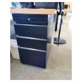 2 Black Metal 3-Drawer Office Pedestal File Cabinet