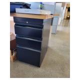 2 Black Metal 3-Drawer Office Pedestal File Cabinet