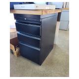 2 Black Metal 3-Drawer Office Pedestal File Cabinet