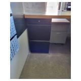 2 Black Metal 2-Drawer Locking File Cabinet