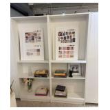 Set of 2 White Bookshelves with Adjustable Shelves