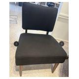 Pair of Modern Black Upholstered Accent Chairs