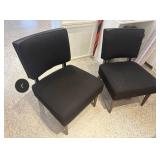 Pair of Modern Black Upholstered Accent Chairs