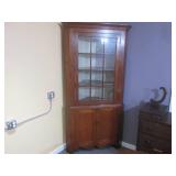 (LRB) Vintage Wood Corner Cabinet w...