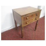 (LRB) Vintage Wood 2-Drawer Table -...