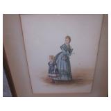 (LRB) 2 Framed Vintage Colored Lith...