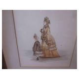 (LRB) 2 Framed Vintage Colored Lith...