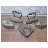 (LRB) Antique Cast Iron Irons and I...