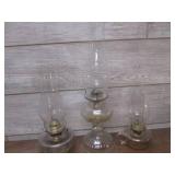 (LRB) 3 Vintage Oil Lamps...