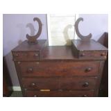 (LRB) Antique Wood Dresser with 4 M...