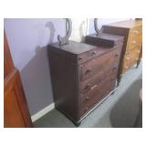 (LRB) Antique Wood Dresser with 4 M...