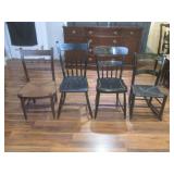 (LRF) 4 Vintage Wood Chairs - 1 Is ...