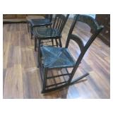 (LRF) 4 Vintage Wood Chairs - 1 Is ...