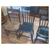 (LRF) 4 Vintage Wood Chairs - 1 Is ...