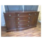 (LRF) Vintage Wood Buffet with 6-Dr...