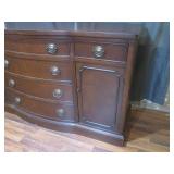 (LRF) Vintage Wood Buffet with 6-Dr...