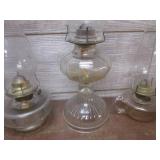 (LRB) 3 Vintage Oil Lamps...