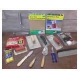 (K) Assorted Trowels, Sandpaper, an...