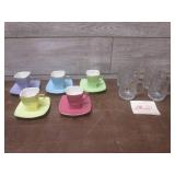 (K) 5 Cup and Plate Sets and 4pc Fa...