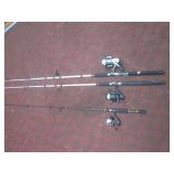 (K) 3 Open Face Fishing Reels and R...