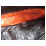 (K) Black and Orange Leather Jacket...