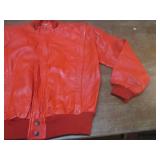 (K) Red Leather Jacket Size 40...