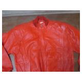 (K) Red Leather Jacket Size 40...