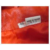 (K) Red Leather Jacket Size 40...