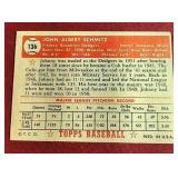 1952 Topps Johnny Schmitz Card