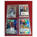 (4) Autographed Baseball Prospect Cards