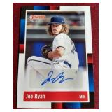 2022 Donruss Joe Ryan Autograph Card