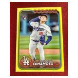 2024 Topps Yoshinobu Yamamoto Rookie Card - Yellow SP Parallel