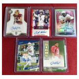 (5) Autographed Football Rookie Cards